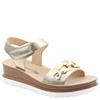HEAVENLY FEET WOMENS WEDGE STRAP SANDAL - GOLD